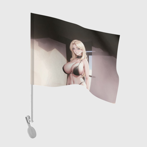 Флаг для автомобиля Блондинка в бикини 
