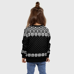 Свитшот с принтом Пикачу свитер ugly для ребенка, вид на модели сзади №4. Цвет основы: черный