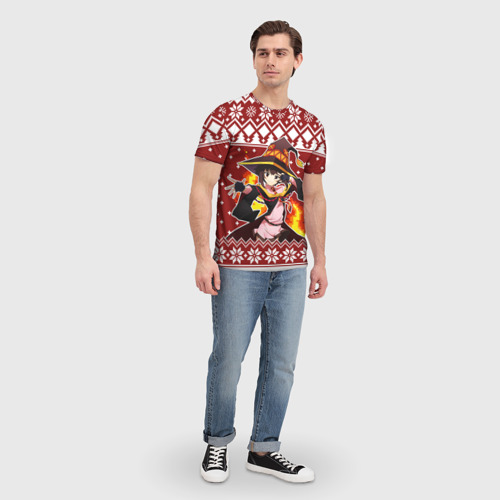 Мужская футболка 3D Мегумин свитер новогодний, цвет 3D печать - фото 5