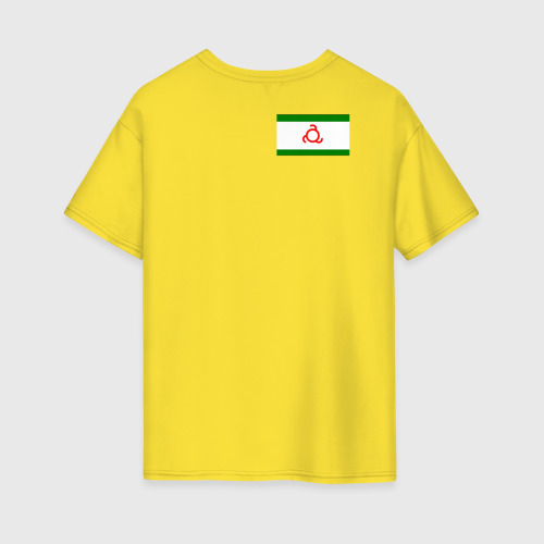 Женская футболка хлопок Oversize Флаг Ингушетии, цвет желтый - фото 2