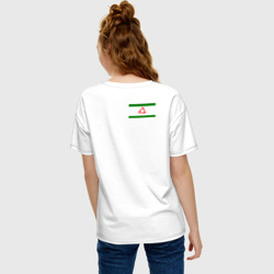Женская футболка хлопок Oversize Флаг Ингушетии - фото 2
