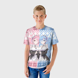 Детская футболка 3D Рем и Рам новогодний свитер - фото 2