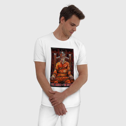 Мужская пижама хлопок с принтом RATM - White house, фото на моделе #1
