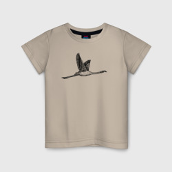 Детская футболка хлопок Фламинго летит
