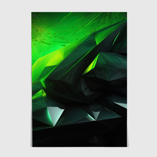 Постер Зеленая абстракция: гармония природы