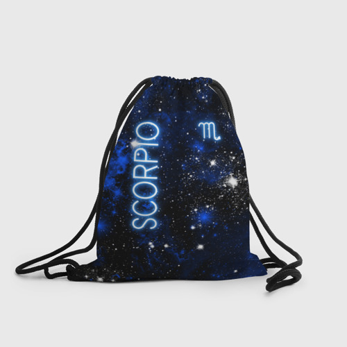 Рюкзак-мешок 3D Знак зодиака Скорпион на тёмном фоне