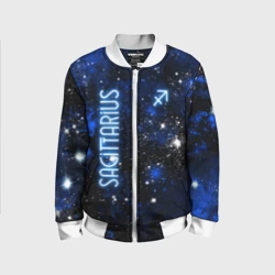 Детский бомбер 3D Знак зодиака стрелец на тёмном фоне