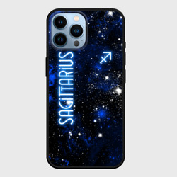 Чехол для iPhone 14 Pro Max Знак зодиака стрелец на тёмном фоне