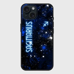 Чехол силиконовый для Apple iPhone 15 матовый Знак зодиака стрелец на тёмном фоне