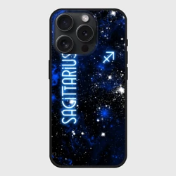 Чехол силиконовый для Apple iPhone 15 Pro матовый Знак зодиака стрелец на тёмном фоне