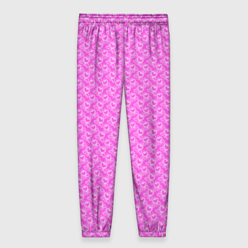 Женские брюки 3D Маленькие сердечки паттерн розовый, цвет 3D печать - фото 2