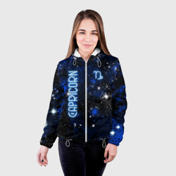 Женская куртка 3D Знак зодиака козерог на тёмном фоне - фото 2