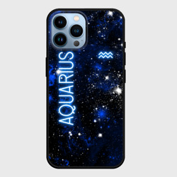 Чехол для iPhone 14 Pro Max Знак зодиака Водолей на тёмном фоне