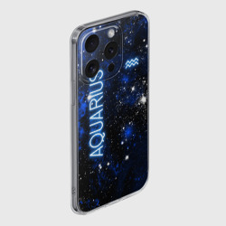 Чехол для iPhone 15 Pro Max силиконовый с защитой камеры Знак зодиака Водолей на тёмном фоне - фото 2