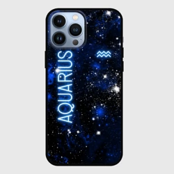 Чехол для iPhone 13 Pro Max Знак зодиака Водолей на тёмном фоне