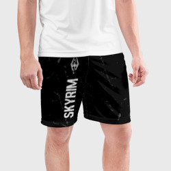 Мужские шорты спортивные Skyrim glitch на темном фоне по-вертикали - фото 2
