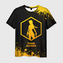 Мужская футболка 3D Tomb Raider - gold gradient