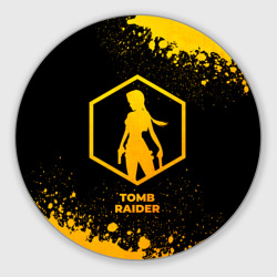 Круглый коврик для мышки Tomb Raider - gold gradient