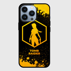 Чехол для iPhone 13 Pro Tomb Raider - gold gradient