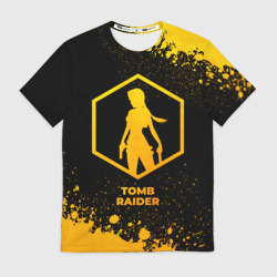 Мужская футболка 3D Tomb Raider - gold gradient