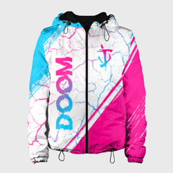 Женская куртка 3D Doom neon gradient style вертикально