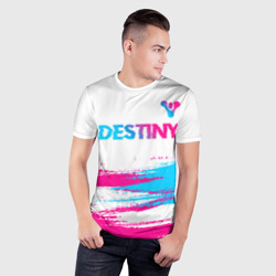 Мужская футболка 3D Slim Destiny neon gradient style посередине - фото 2