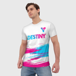 Мужская футболка 3D Destiny neon gradient style посередине - фото 2