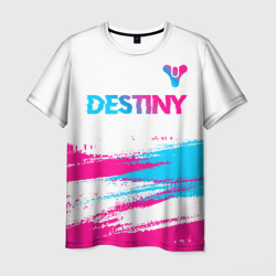 Мужская футболка 3D Destiny neon gradient style посередине