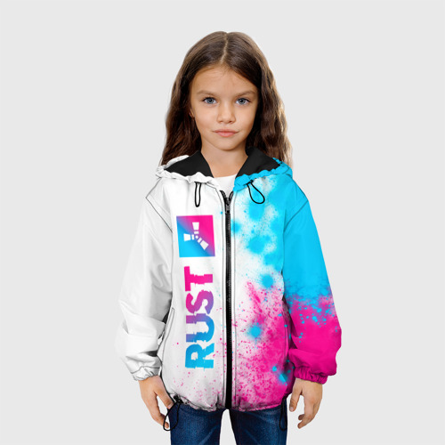Детская куртка 3D Rust neon gradient style по-вертикали, цвет черный - фото 4
