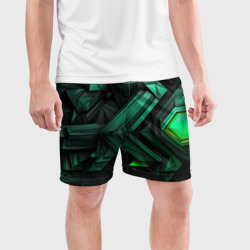 Мужские шорты спортивные Абстрактный рельеф зелени - фото 2