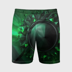 Мужские шорты спортивные Искусство зеленой абстракции