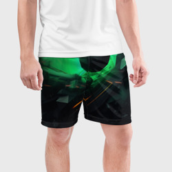 Мужские шорты спортивные Зеленые фантазии в абстракции - фото 2