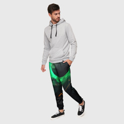 Мужские брюки 3D Зеленые фантазии в абстракции - фото 2
