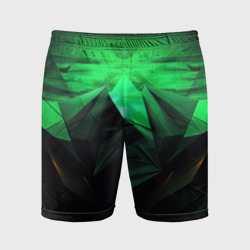 Мужские шорты спортивные Зеленая абстракция: симфония природы