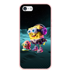 Чехол для iPhone 5/5S матовый Sponge Bob and snail Gary - fantasy - ai art