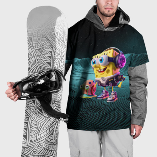 Накидка на куртку 3D Sponge Bob and snail Gary - fantasy - ai art, цвет 3D печать