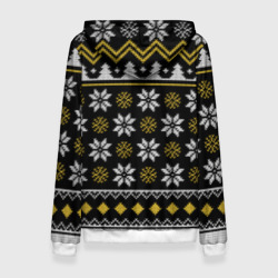 Толстовка с принтом Король и шут новогодний свитер для женщины, вид сзади №1. Цвет основы: белый