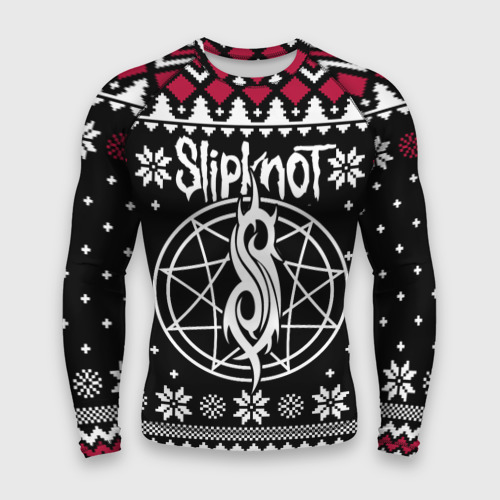 Мужской рашгард 3D Slipknot christmas sweater, цвет 3D печать