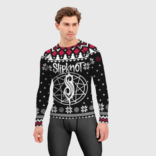 Мужской рашгард 3D Slipknot christmas sweater, цвет 3D печать - фото 3