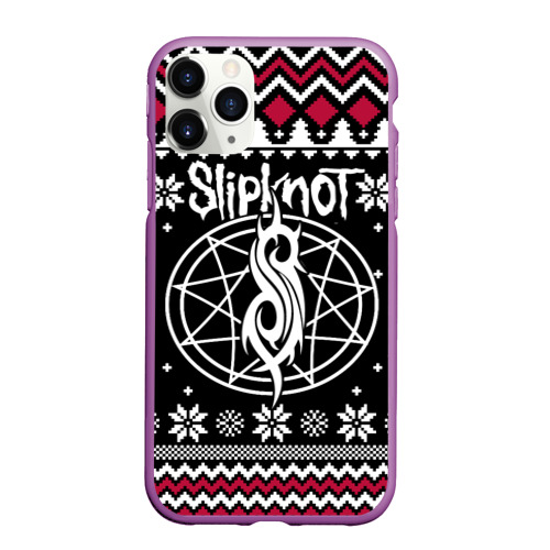 Чехол для iPhone 11 Pro Max матовый Slipknot christmas sweater