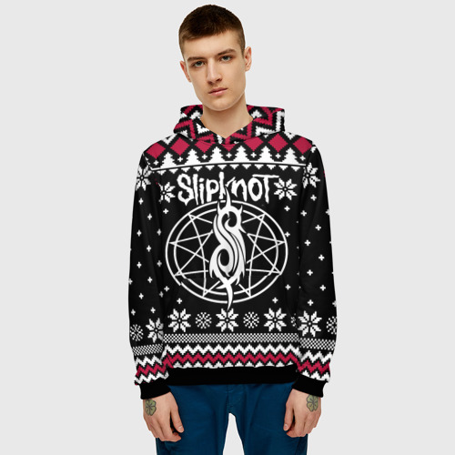 Мужская толстовка 3D Slipknot christmas sweater, цвет черный - фото 3