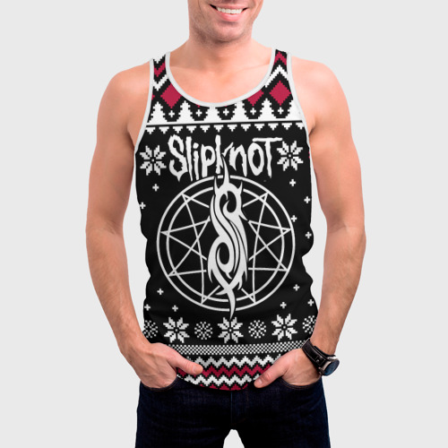 Мужская майка 3D Slipknot christmas sweater, цвет 3D печать - фото 3