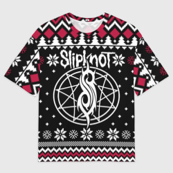 Мужская футболка oversize 3D Slipknot christmas sweater
