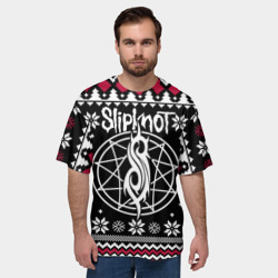 Мужская футболка oversize 3D Slipknot christmas sweater - фото 2