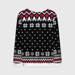 Свитшот с принтом Slipknot christmas sweater для мужчины, вид сзади №1. Цвет основы: белый