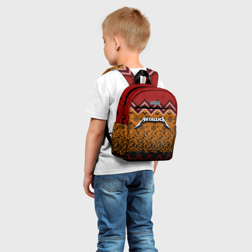 Детский рюкзак 3D с принтом Metallica christmas sweater, фото на моделе #1