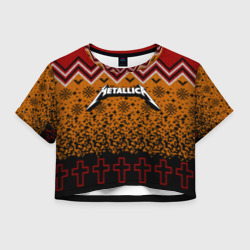 Женская футболка Crop-top 3D Metallica christmas sweater