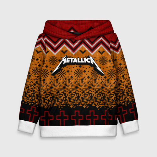 Детская толстовка 3D Metallica christmas sweater, цвет белый