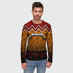 Мужской лонгслив 3D Metallica christmas sweater - фото 2