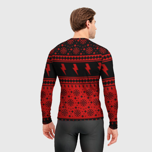 Мужской рашгард 3D AC/DC christmas sweater, цвет 3D печать - фото 4